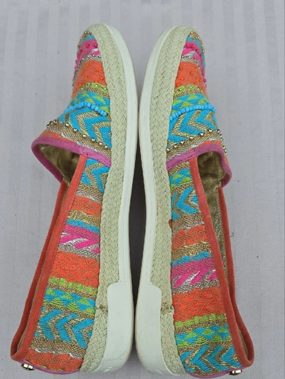 Donald J Pliner Pizasp Beaded Espadrille Flats Size 6.5M